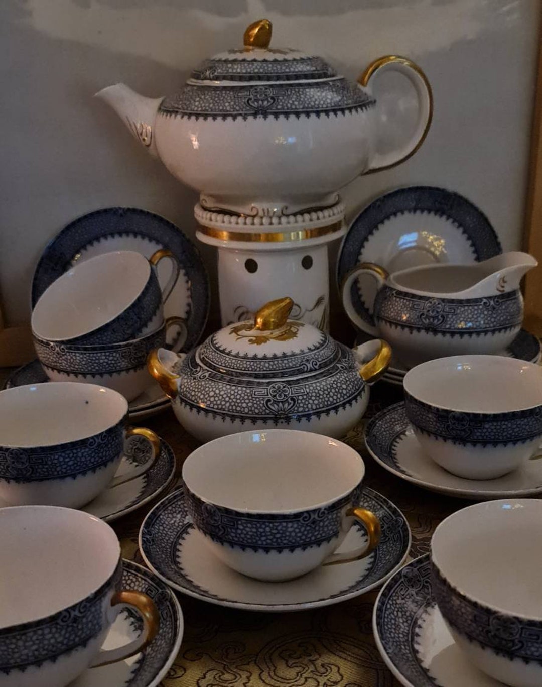 Antique English Tea Service From Baker&co Ltd Decor Wembley in Blue