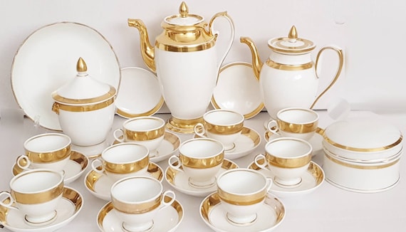 訳あり商品 Set Tea Empire Paris Old 19th Free - White Gold in Century 西洋