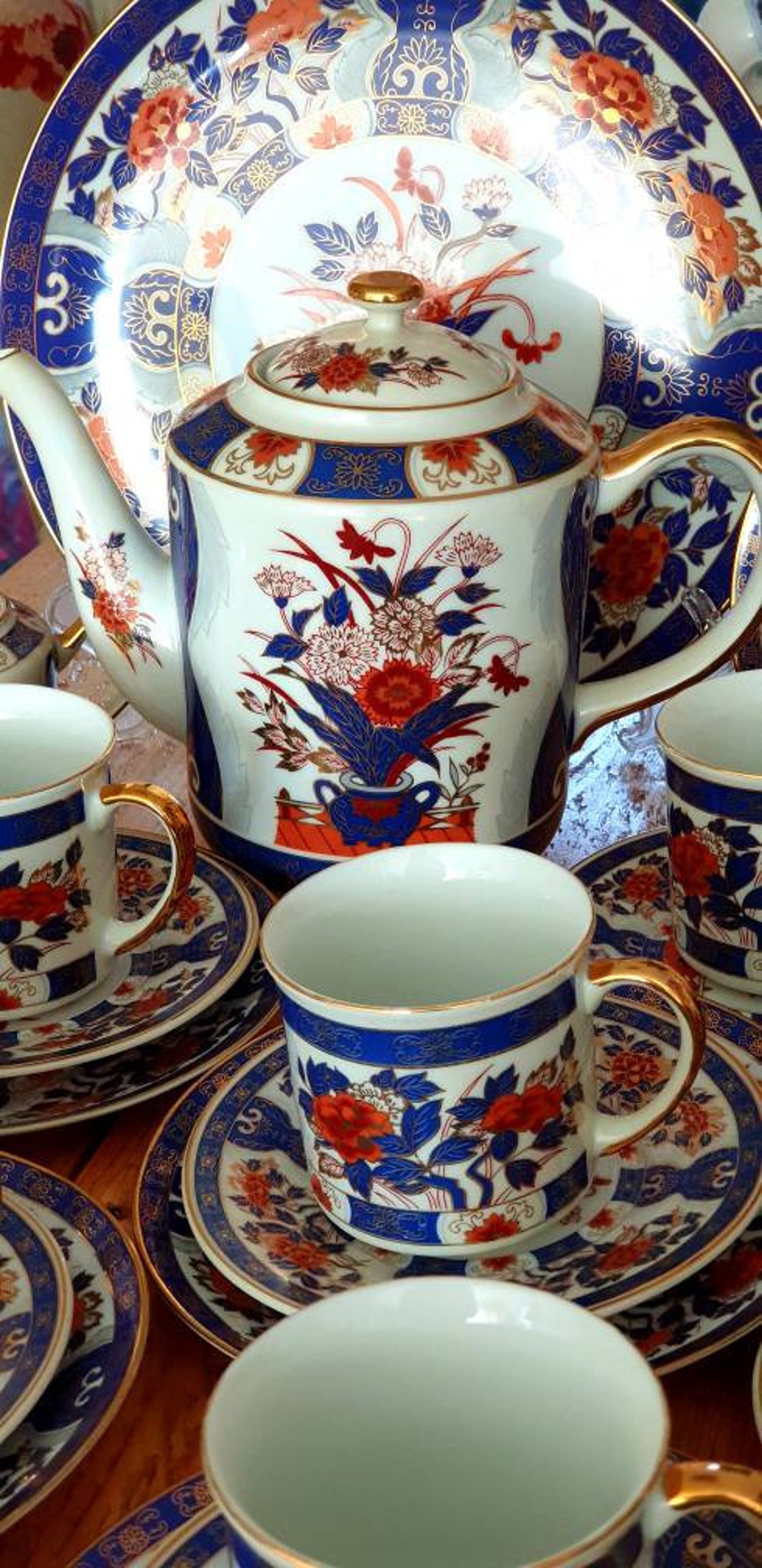 Imari tea set gold trim Etsy