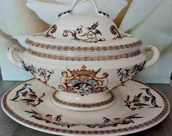 Gien Musee French Hand-Painted Tureen, Art Home Decor