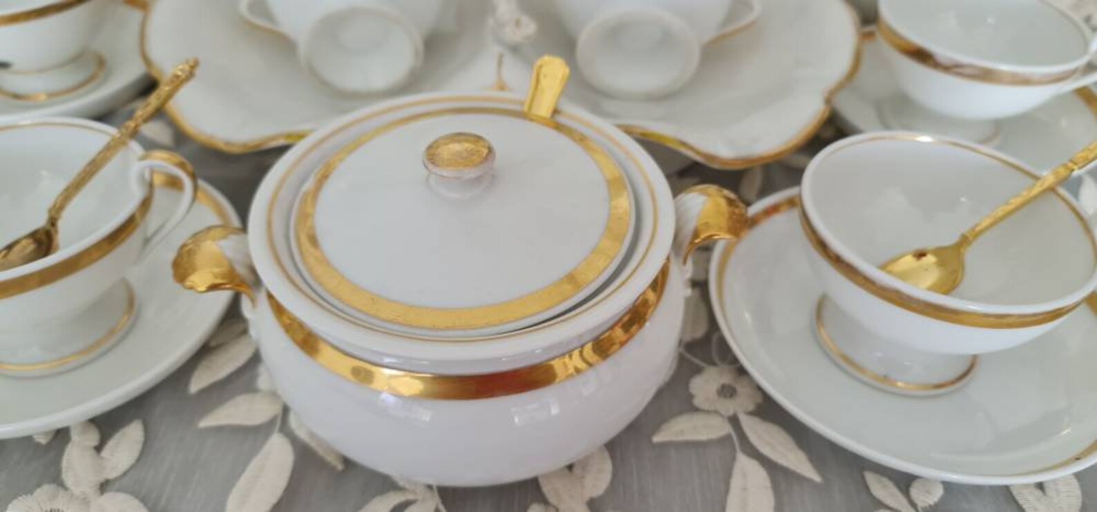 Vintage Gold Gilded Tea Set, French Empire Style, 19th Century - Etsy