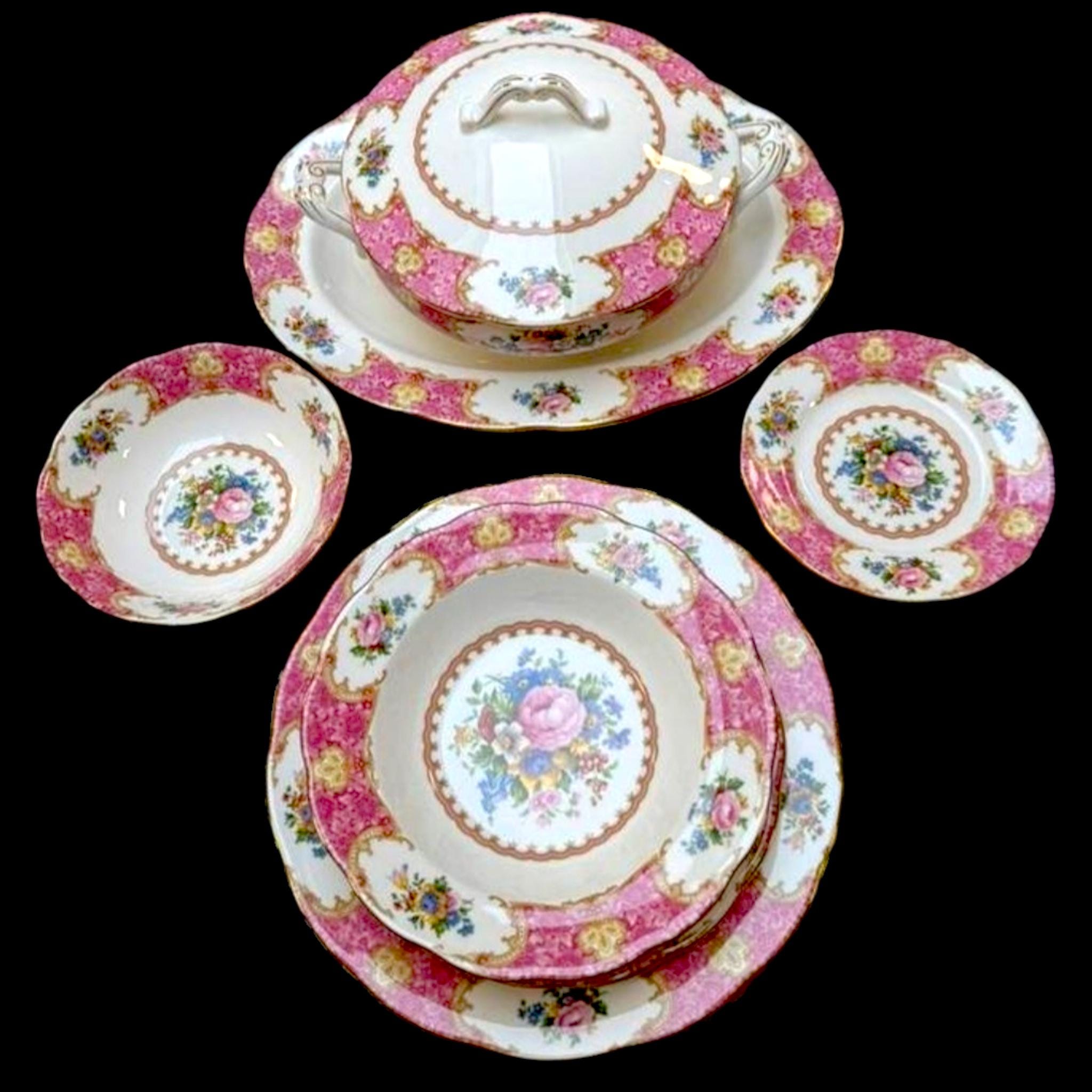 Royal Albert Lady Carlyle Dinner Set – Pink Floral Bone China