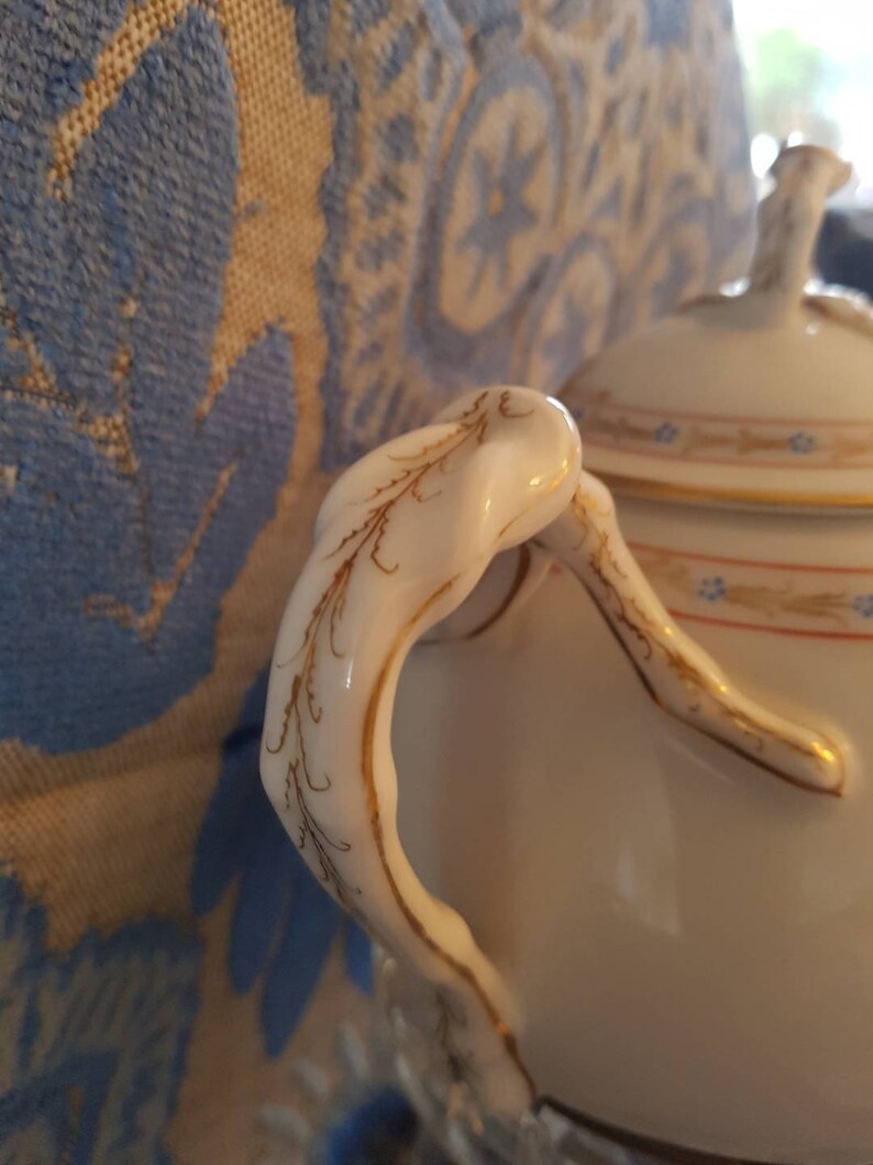 Lanternier Hand Painted Porcelain TeaMoccaset Limoges A