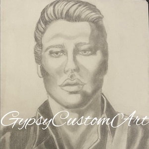 Retrato de Elvis, impresión 8,5 x 11