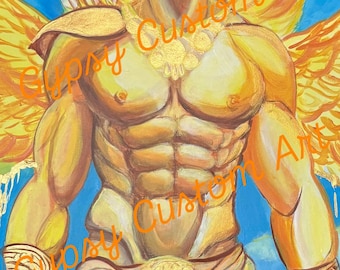 Eros, dieu de l'amour, peinture, impression (8,5 x 11)
