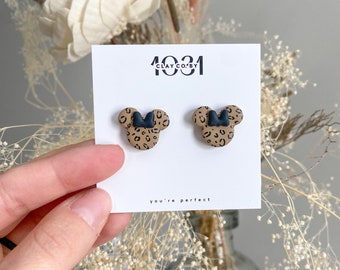 Cheetah Print Mouse Studs