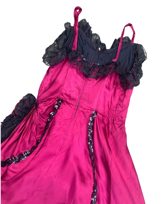 50s/60s California vintage burlesque maroon dress - image 9