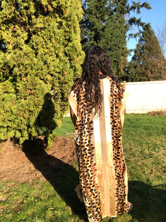 90s sheer cheetah caftan - image 3