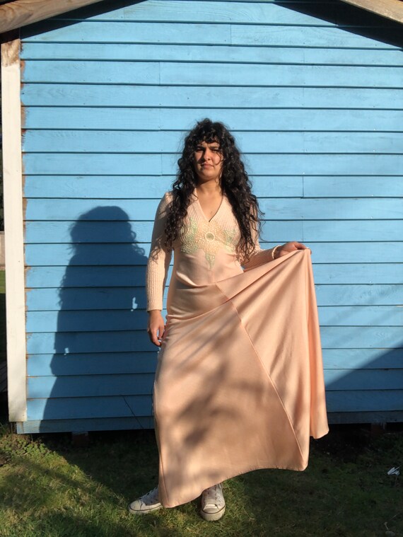 60s handmade light pink gown