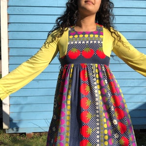 70s print long sleeve dress