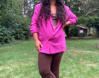 70s hot pink * deadstock* oversized cotton blazer