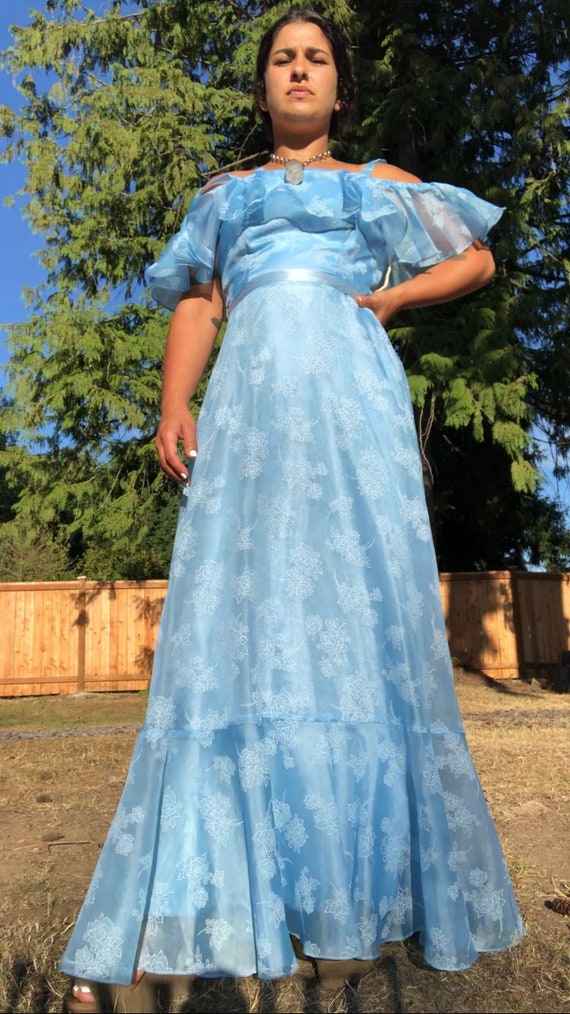 70s dreamy blue gown