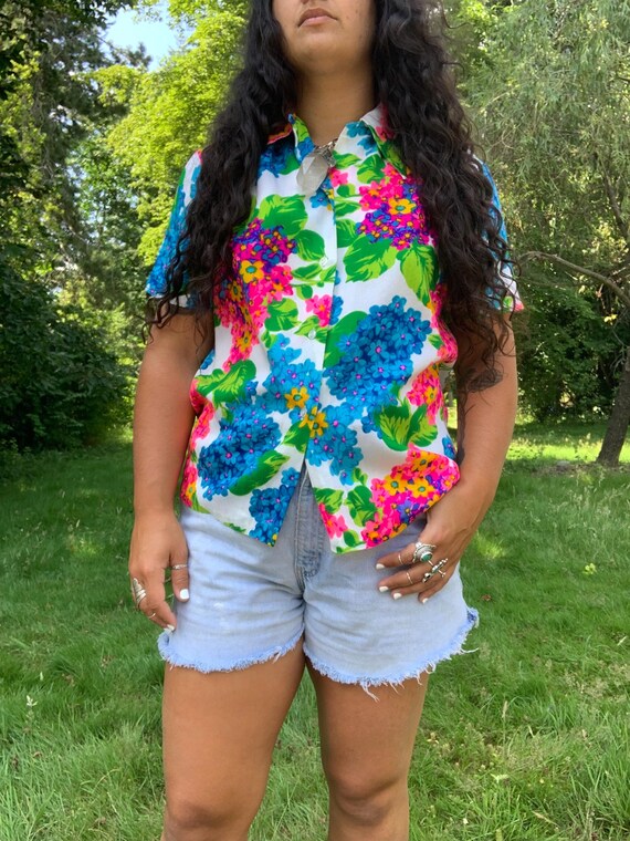 electric hydrangea button up - image 5