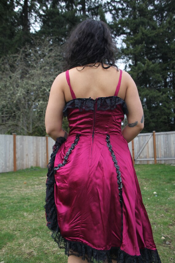 50s/60s California vintage burlesque maroon dress - image 5