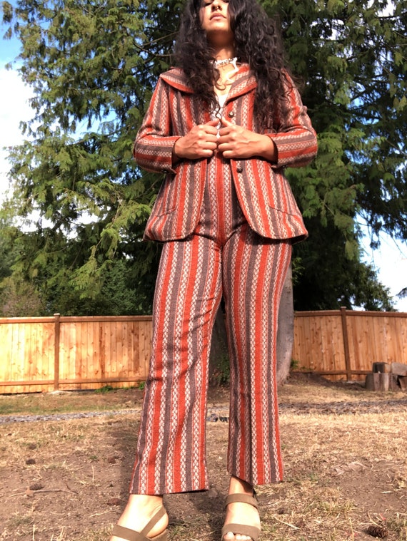 60s/70s blazer and pant tweed/wool suit set// vin… - image 1