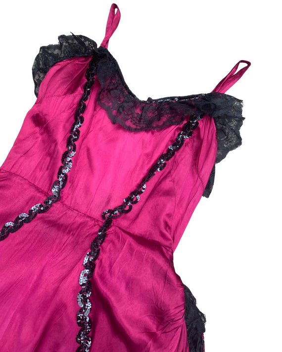 50s/60s California vintage burlesque maroon dress - image 8