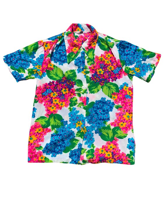 electric hydrangea button up - image 6