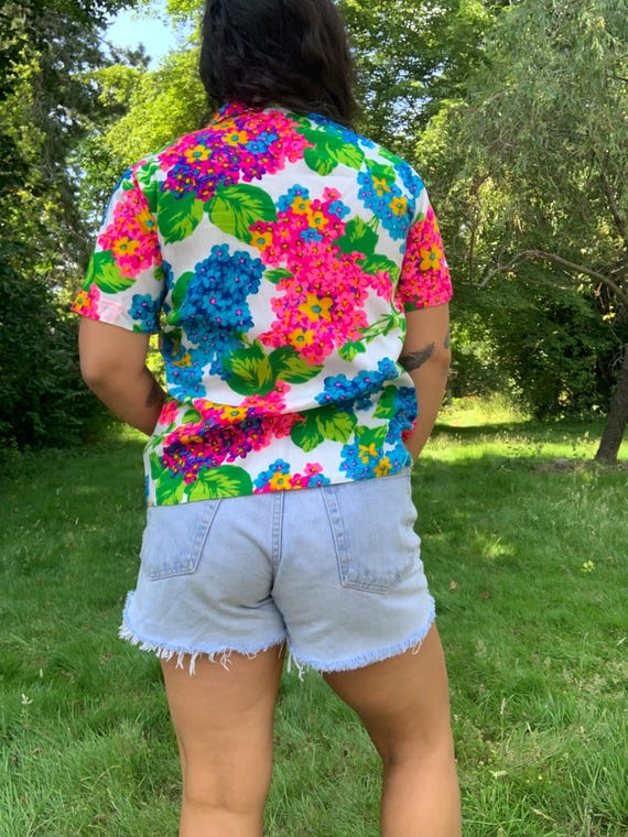 electric hydrangea button up - image 3