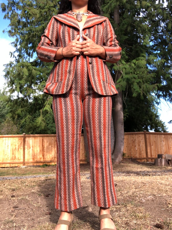 60s/70s blazer and pant tweed/wool suit set// vin… - image 7