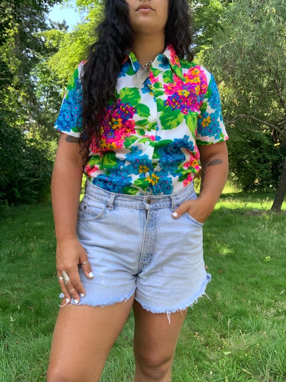 electric hydrangea button up - image 2