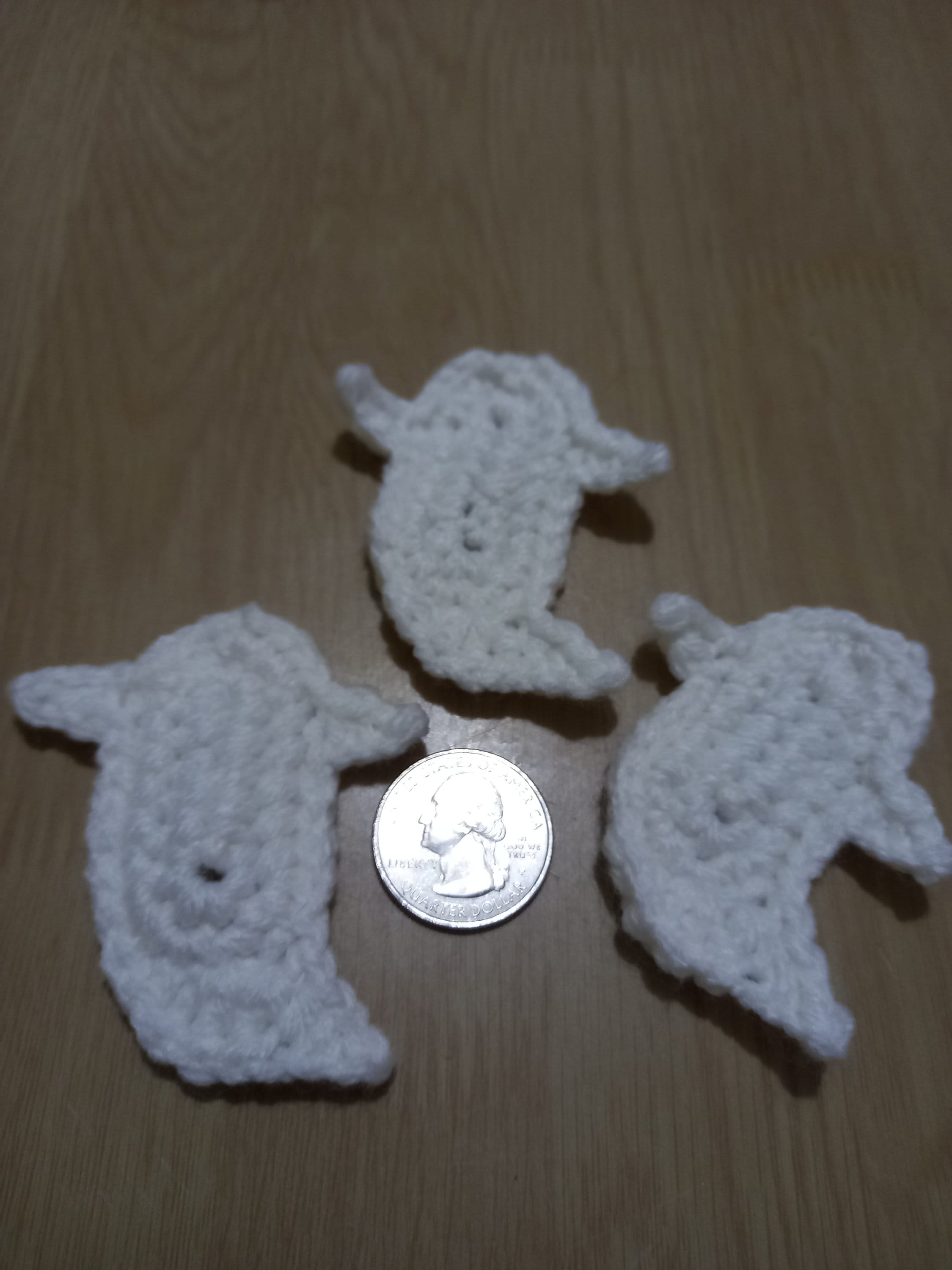 Crochet Mini Ghost Applique, Ghost Sewing Supplies, Crochet Ghost Patch ...