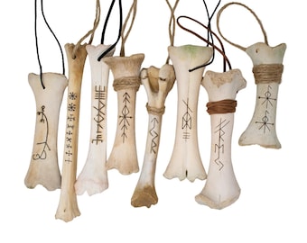 burned ritual leg bone talismans