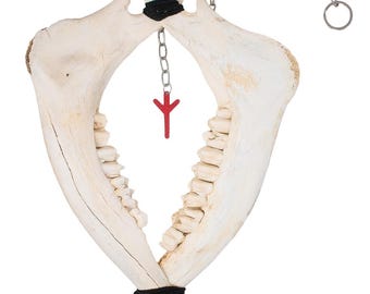 Elk Jawbone Algiz Rune Wind Chime