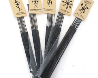 Black ritual bindrune incense