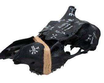 blackened elk skull icelandic magical staves