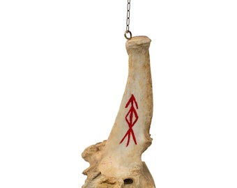 Home Protection Bindrune Elk Vertebra Wind Chime
