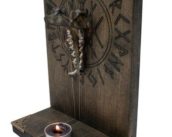 blackened coyote jawbone & web of wyrd altar