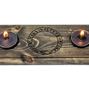 Runes & Jörmungandr tealight candle holder