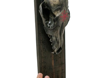 blackened coyote skull helm of awe altar