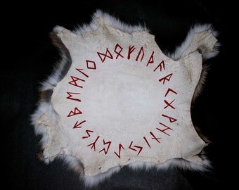 Runic circle - rabbit hide altar cloth