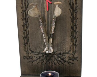 blackened coyote jaw & yggdrasil altar