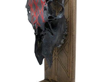 Blackened Elk Skull & Web of Wyrd Altar
