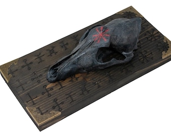 Blackened coyote skull Nine Helms wall hanger