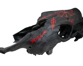 connection to the gods & deity bindrunes blackened cow skull