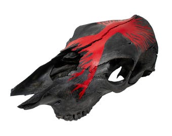 yggdrasil blackened cow skull