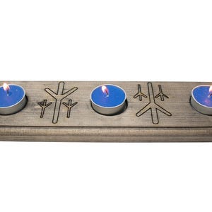 algiz triple tealight candle holder