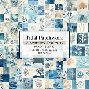 Shabby Chic Patchwork Digital Paper: Quilt Style Scrapbook Printables (Digital Download)