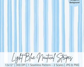 Papel digital azul claro, patrón de rayas para scrapbooking, fondos sin costuras, diseños de descarga instantánea