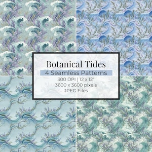 Grandmillenial Seamless Dateien | Preppy Digitales Papier | Florale Muster | Cottagecore Sammelalbum | Sofort Download