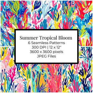Coral Reef Digital Paper Pack: Seamless Ocean Patterns (Digital Download, Commercial Use)