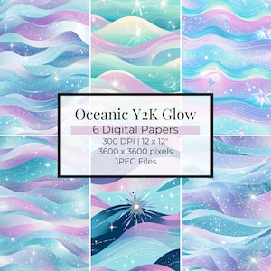Y2K Seamless Digital Paper: Groovy Retro Patterns (12x12in, JPG, Digital Download