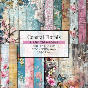 Ocean Junk Journal Kit: Nautical Ephemera, Marine Scrapbook Pages (Digital Download 8.5x11in JPEG Files)