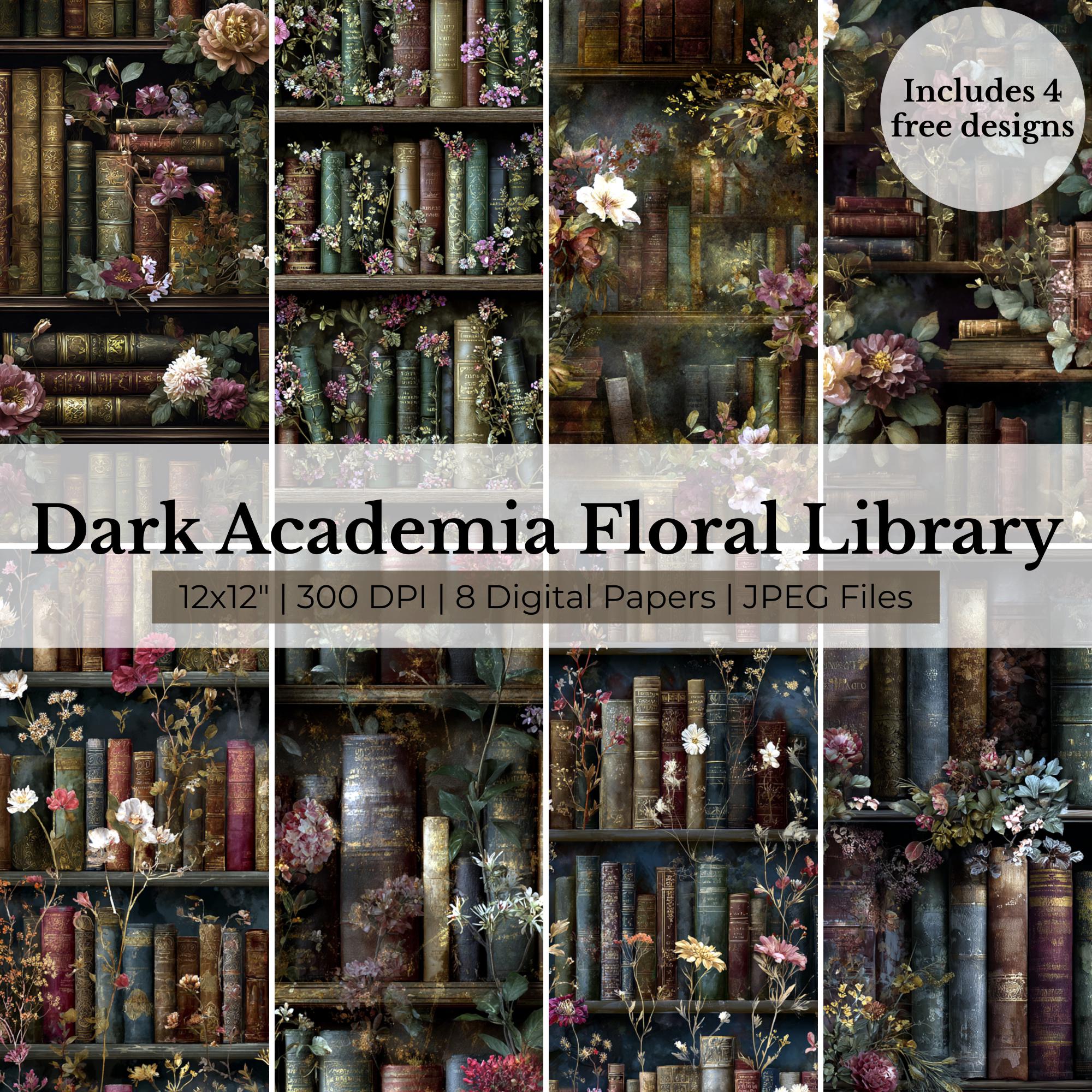 Gothic Botanical Wallpaper Printable, Dark Academia Floral Wall Art ...