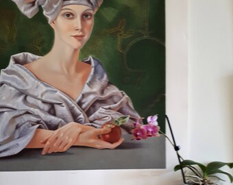 Original large engraving 33" x 25" printed on high-end paper Arches. Artistic image Titled "Ooéna" by Pierre Lussier