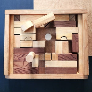 Vintage Wooden Block Building Sets. Traditional Gift for children