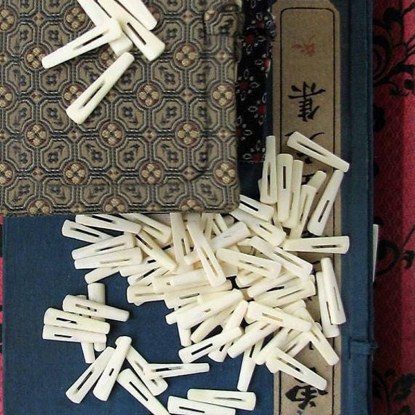 Traditional Asian Clasps (25). Handmade in Bone 2.5cm. Bookbinding Supply for Boxes or Books